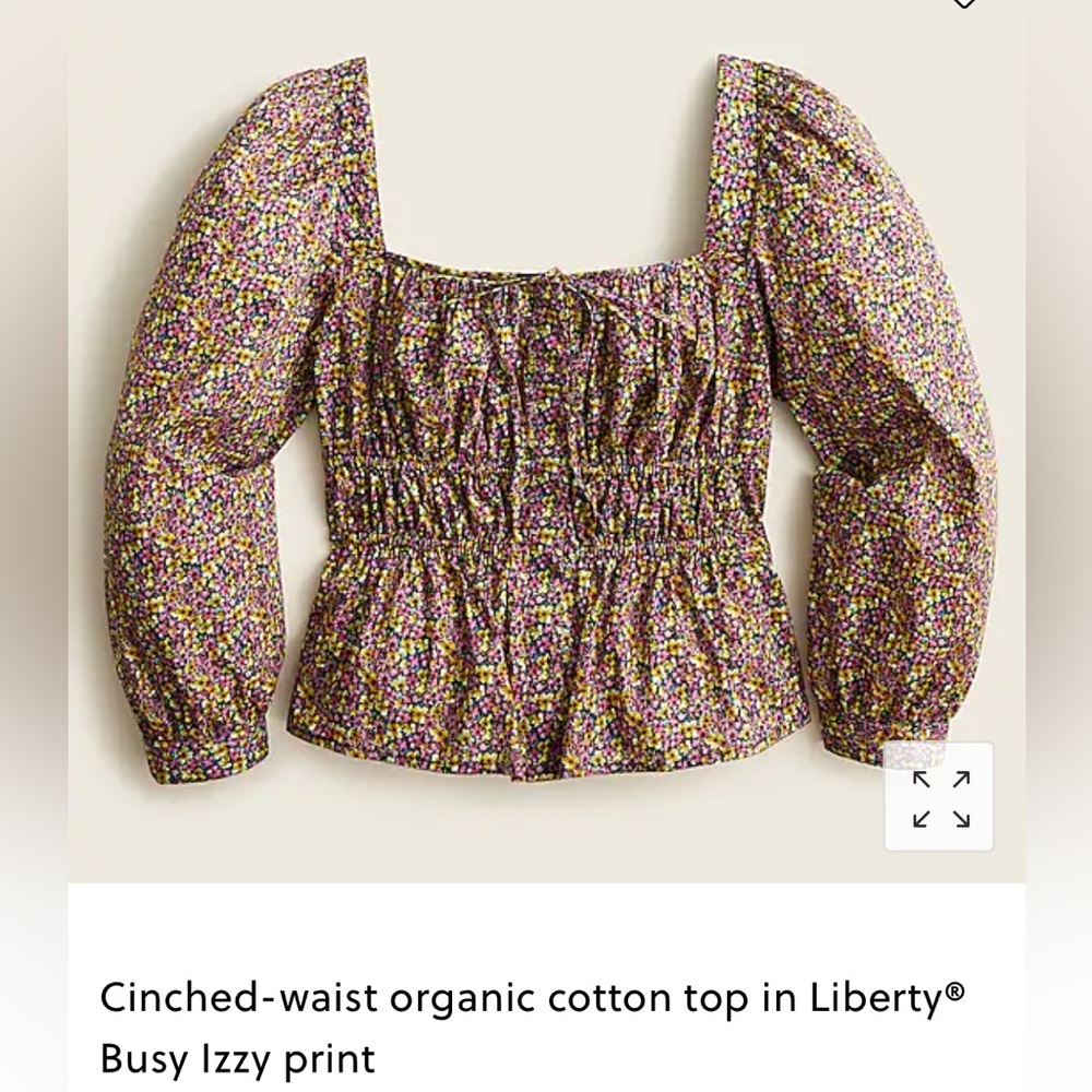 JCrew Square Neck Floral Blouse